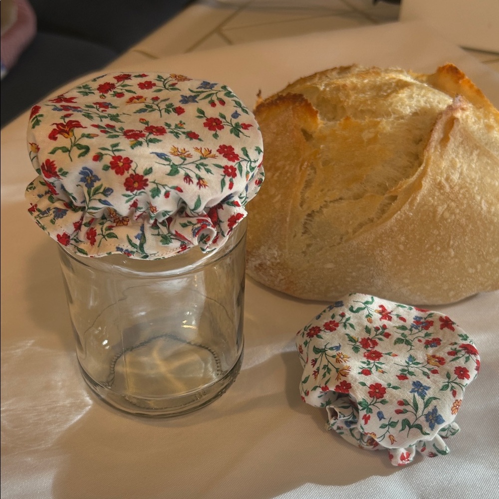 Floral Fabric Jar Covers - Set of 2 - Picture 3 of 14